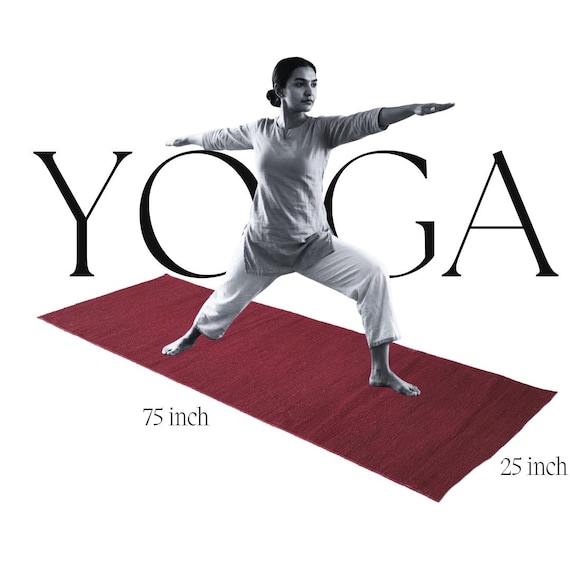 Organic Cotton Yoga Mat – Handcrafted, Foldable, Anti-Skid Grip, Sweat-Absorbent (25x75 Inches)
