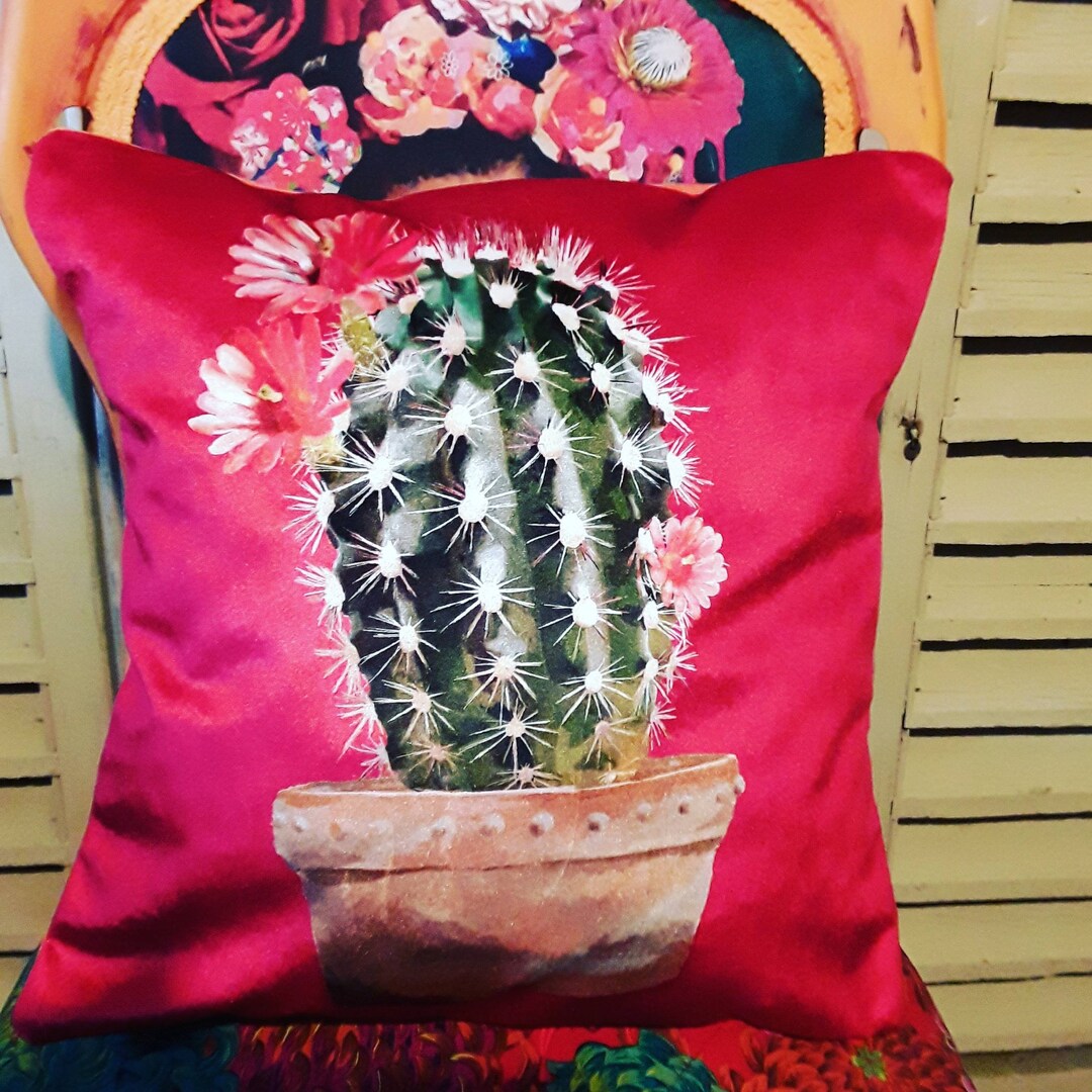 Velvet Cactus Cushion Cover Etsy UK