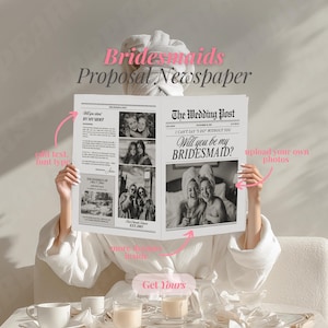 Bridesmaid Proposal Newspaper | Printable “Will You Be My Bridesmaid” | Editable Canva Flower Bouquet | Maid of Honor Flower Girl Proposal
