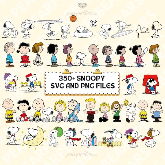 350+ Cute Snoopy SVG PNG Bundle | Snoopy Dog & Charlie Brown Clipart | Cricut Silhouette | Comic Dog Digital Download