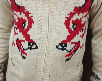 Hand Knit Fox Cardigan Sweater | Project Hail Mary Inspired Zip