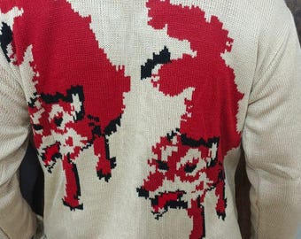 Hand Knit Fox Cardigan Sweater | Project Hail Mary Inspired Zip