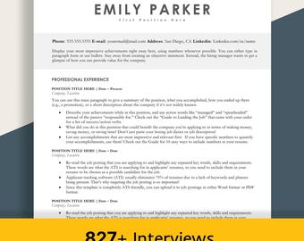 Top ATS Resume Template: Black & Gray Professional Design | Word PDF Google Docs and Pages | 827 Interviews Won