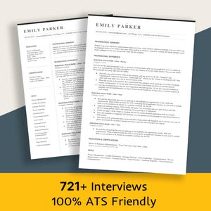 CV-mall (Word, Google Doc, Pages): Enkel mall för 1 och 2 kolumner | Personligt brev + referensbrev | Mallar för 1 sida + 2 sidor