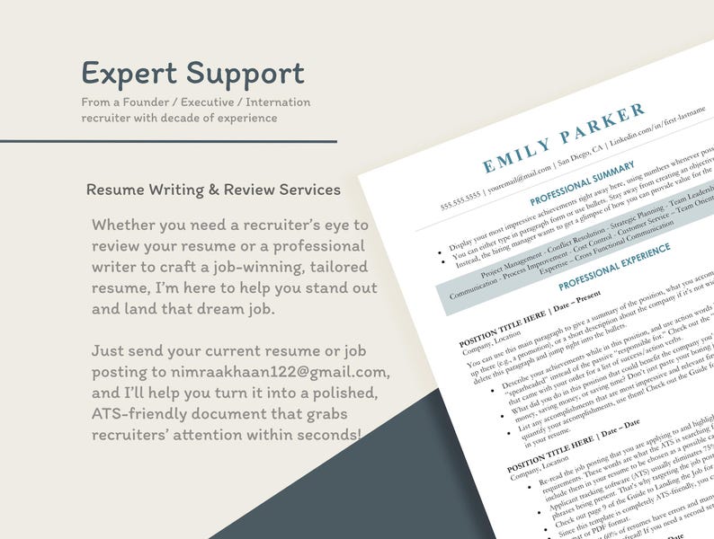 ATS Resume Template Design: Get a High-ats-score Resume Design Template ...