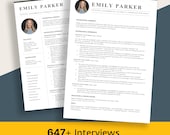 Top Resume Template: 1 & 2 column resume with photo | Cover Letter + Reference Letter | 1 + 2 page Templates