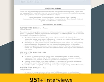 Top ATS Resume Template | Word, Google Docs and Pages | Professional, Editable, Cover Letter & References Included For Use