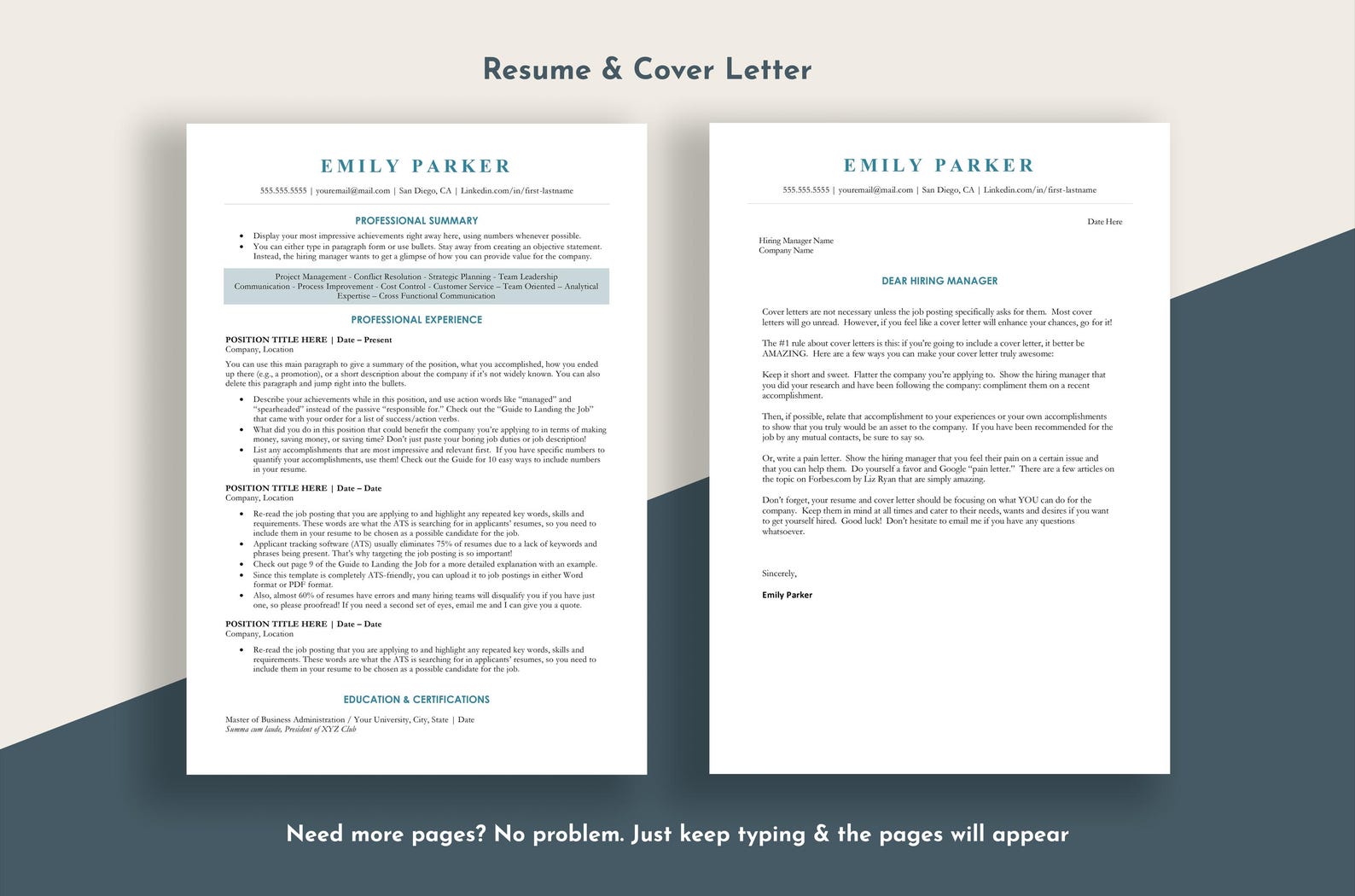 ATS Resume Template Design: Get a High-ats-score Resume Design Template ...