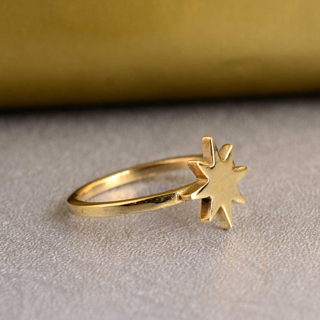 Celestial Star Ring Minimalist Geometric Unisex Ring - Etsy