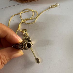 Tube and mini spoon pendant necklace