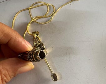 Tube and mini spoon pendant necklace