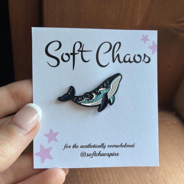 Whale Pin | Ocean Lover Gift | Celestial Whale Pin | Marine Life Pin | Cute Whale Brooch | Coastal Aesthetic | Nature Lover Gift | Hawaii