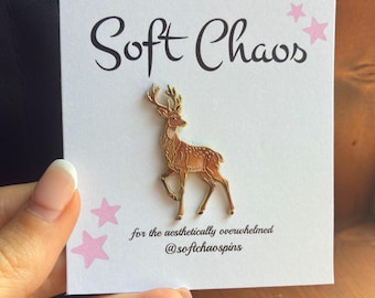 Stag Deer Enamel Pin | Woodland Deer Lapel Pin | Nature Lover Gift | Forest Animal Brooch |  Rustic Wildlife Pin | Backpack Accessory