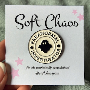 Paranormal Investigator Enamel Pin, Funny Ghost Hunter Lapel Pin, Halloween Brooch, Cryptid UFO Gift, Spooky Backpack Pin, Haunted pin