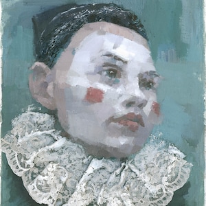 Pierrette Clown Painting, Signed Giclee Art Print