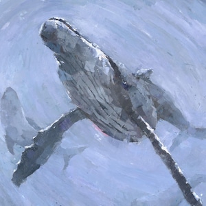 Humback Whale Painting, Signed Giclee Art Print