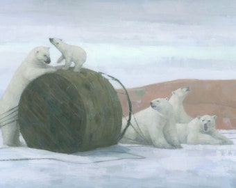 Polar Bears Painting Signed Giclee Fine Art Print