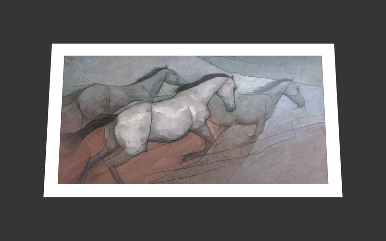 Wild White Horses, Horse Painting Signed Giclee Art Print image 3