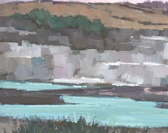 Pintura de Clay Country, Cornwall, impresión artística firmada