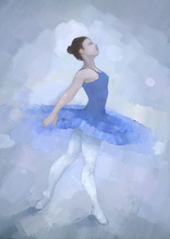 Blue Ballet Painting Signed Art Print Sapphire | Etsy
