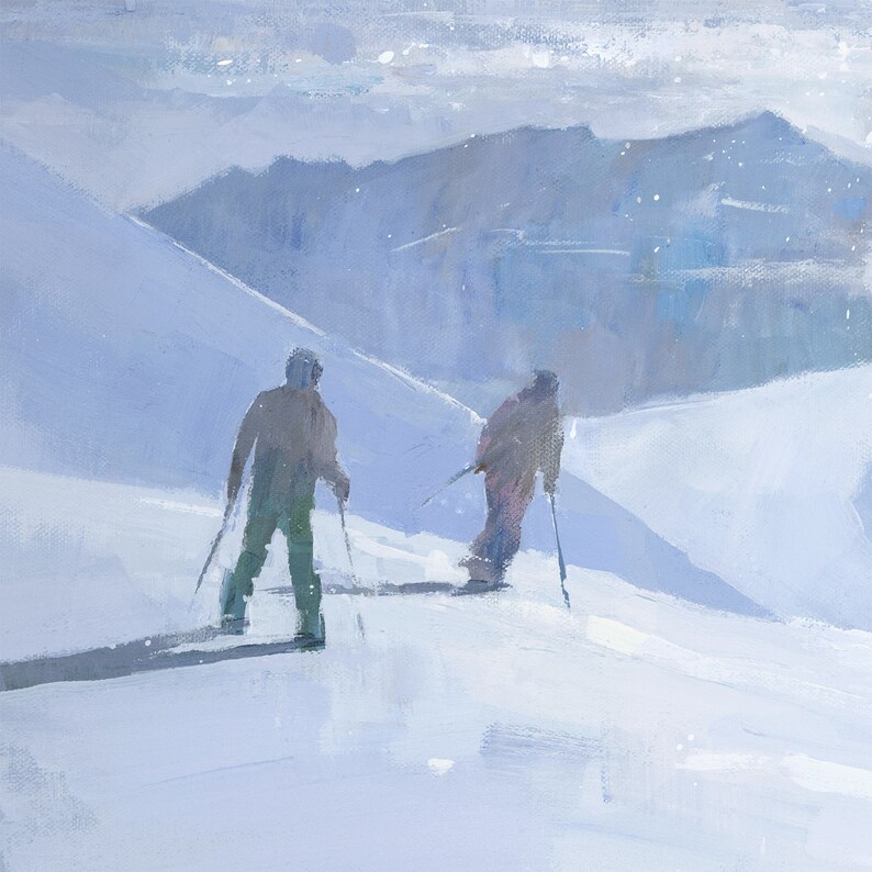Ski Painting Print Artist Signed Fine Art Print into - Etsy UK