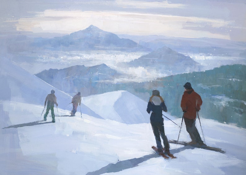 Ski Painting Print Artist Signed Fine Art Print into - Etsy UK