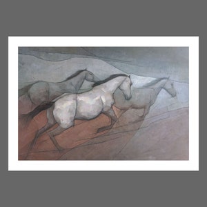 Wild White Horses, Horse Painting Signed Giclee Art Print image 4