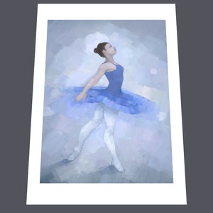 Blue Ballerina, Ballet Painting, Signed Art Print, Sapphire Star image 3