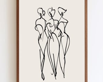 Female Shape Poster | Woman's Body Line Art | Feminine Minimalistic Wall Print