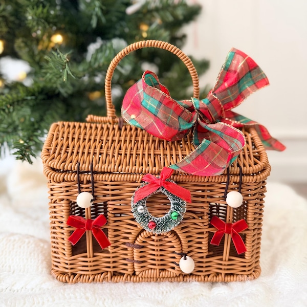Rattan House Basket Dollhouse Christmas Gift