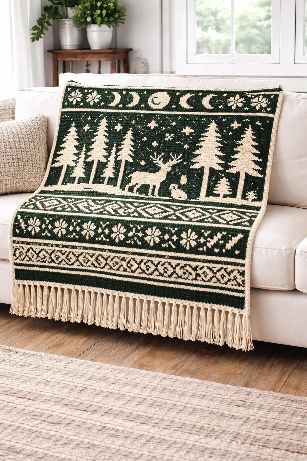 39 Deer Crochet Patterns for Woodland, Holiday, and Amigurumi Projects 39 Midnight Forest Mosaic Crochet Blanket Pattern Deer