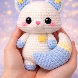 Moon Fox Crochet Pattern PDF – No Sew Amigurumi