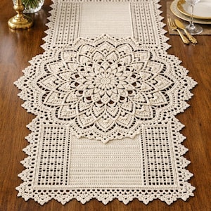 Mandala Crochet Table Runner Pattern | Elegant Lace, Beginner Friendly (PDF Pattern)