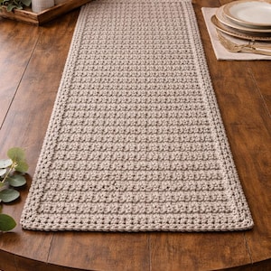 Schema per runner da tavola all'uncinetto in stile rustico (PDF), filato spesso, decorazione testurizzata per principianti