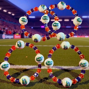 Florida Gators blue and orange beaded bracelet