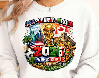 World Cup 2026 Shirt Design PNG | USA Canada Mexico Soccer T-Shirt | Football World Cup 2026 Graphic | Transparent PNG Download