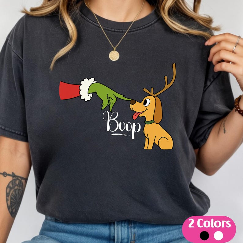 Grinch Boop Reindeer Dog PNG, Boop Nose Christmas Design (digital ...