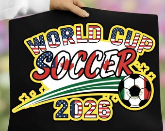 World Cup 2026 Shirt PNG, Retro Football T-Shirt Design, Usa Canada Mexico Soccer Printable, Sports Shirt Sublimation