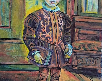 Oil painting on canvas board.