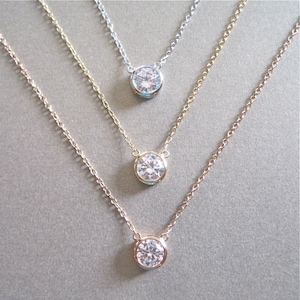 Solitaire Diamond Necklace, Diamond Necklace, Floating Diamond, Diamond Solitaire, Gift For Her