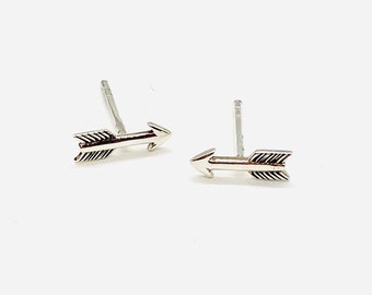 Arrow Stud Earrings, Silver Stud Earrings, Arrow Jewelry, Arrow Earrings