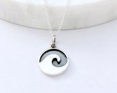 Wave Pendant Necklace - Surfer Jewelry - Surfer Necklace
