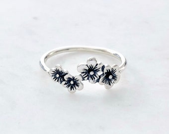 Bague fleur de cerisier en argent sterling, fleur de cerisier, bague en argent, bague fleur