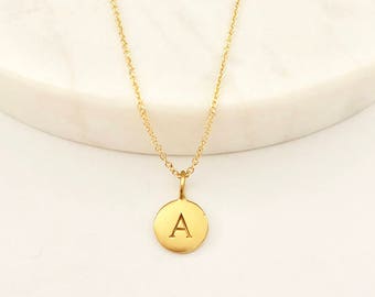 Gold Initial Necklace, Personalized Necklace, Uppercase Initial Necklace, Initial Necklace, Dainty Necklace, Bridesmaid Gift