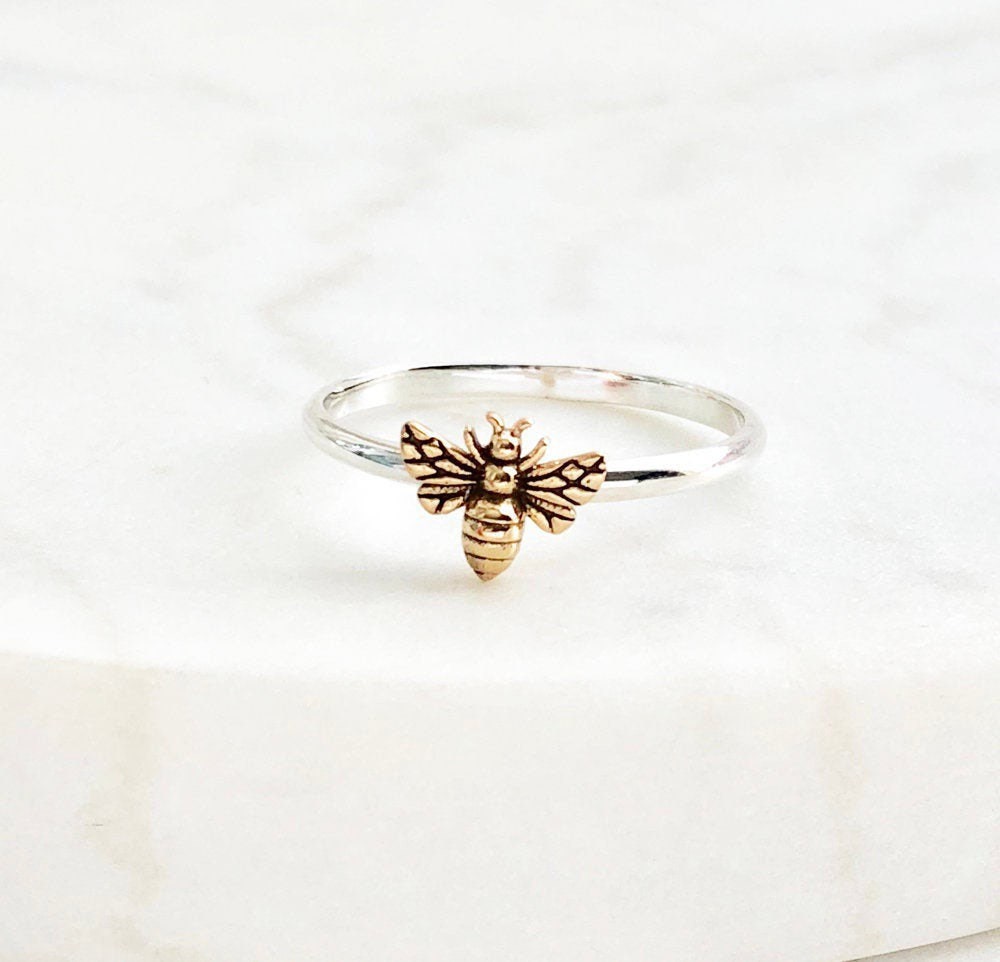 Bee Ring Honey Bee Jewelry Silver Ring 