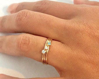 Birthstone Ring Gold Birthstone Ring for Mom Gift for Mom