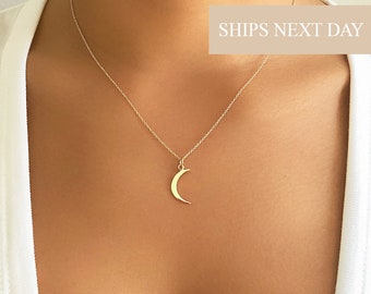 Collier lune, collier lune This Is us, collier croissant de lune, pendentif lune en or délicat, cadeau pour elle