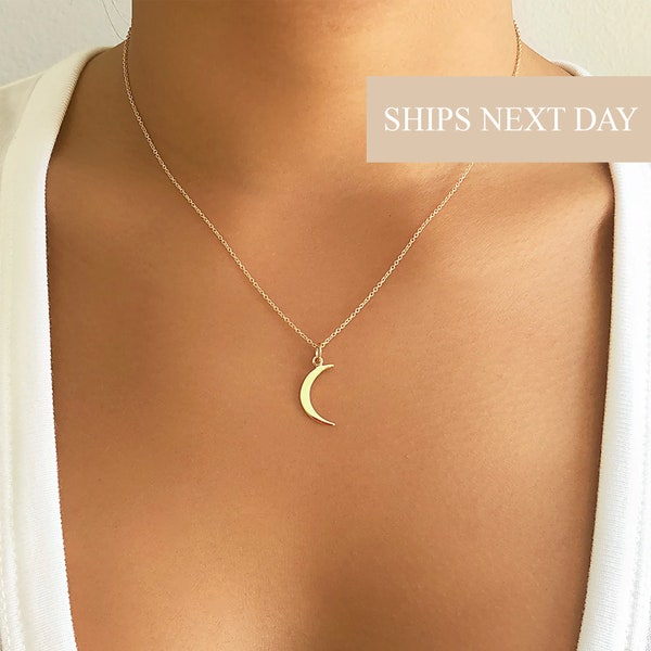 Moon Necklace, This Is Us Moon Necklace, Crescent Moon Necklace, Dainty Gold Moon Pendant, Gift For Her