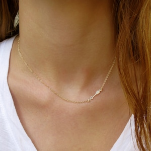 Sideways Arrow Necklace, Arrow Charm Necklace, Arrow Necklace, Silver Necklace, Arrow Jewelry,  Gift For Her