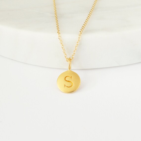 Gold Initial Charm Necklace Gold Necklace Personalized Etsy